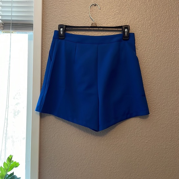 Cobalt blue high waisted trouser shorts size am/ eu-36 - Picture 3 of 3